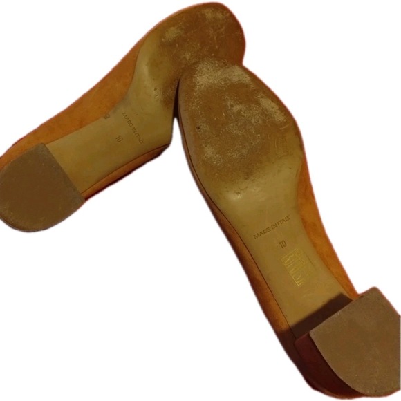 Everlane The Italian Leather Day Heel Cognac Suede Women's 10 Ballet Block Heel - Picture 7 of 7